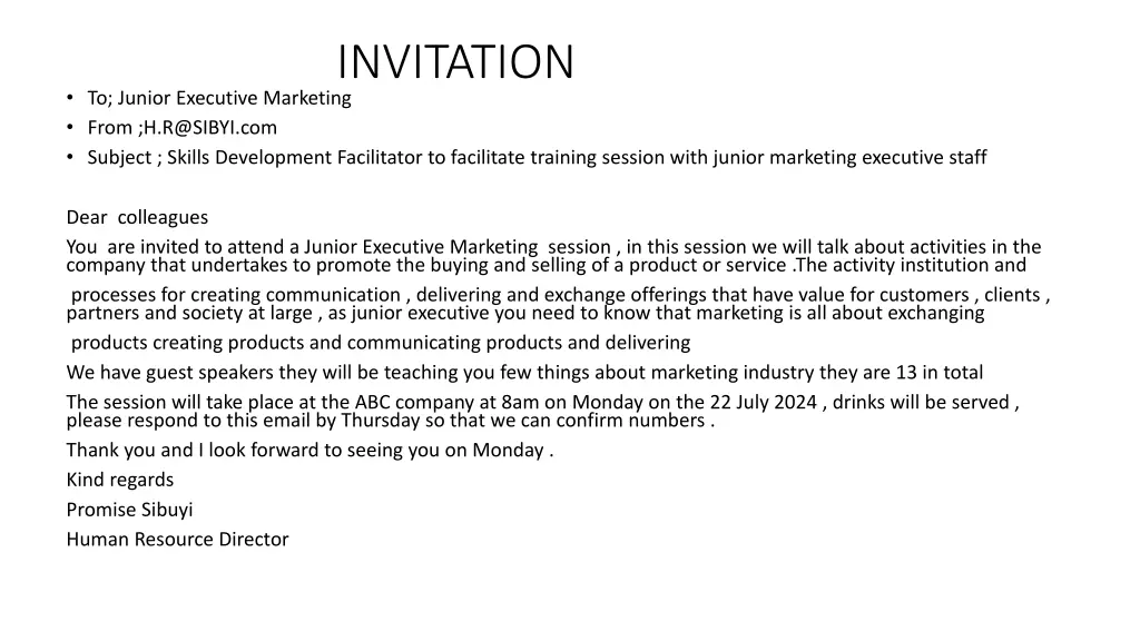 invitation