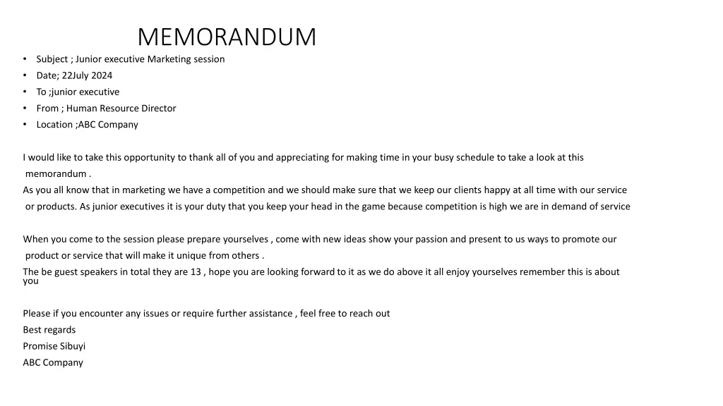 memorandum