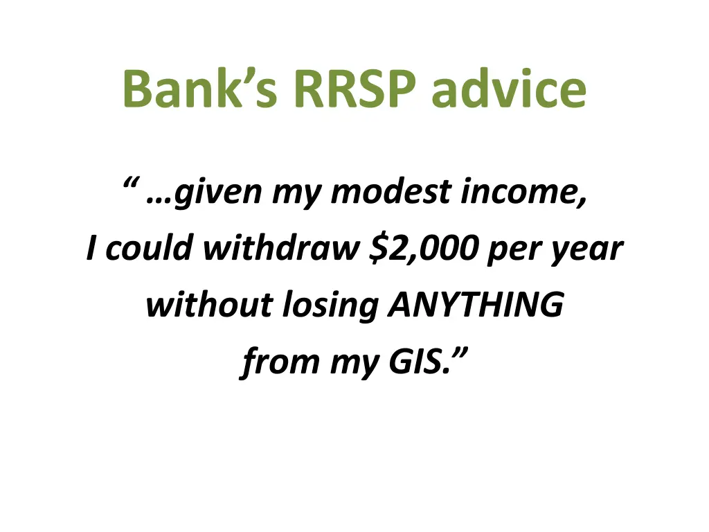 bank s rrsp advice
