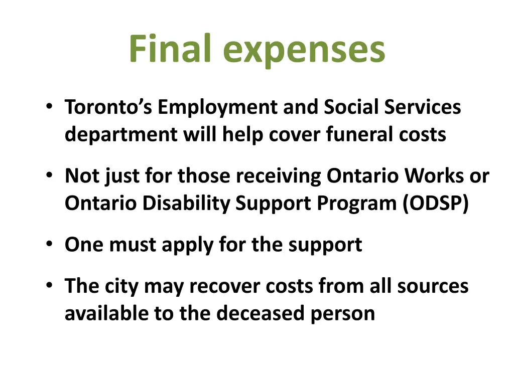 final expenses
