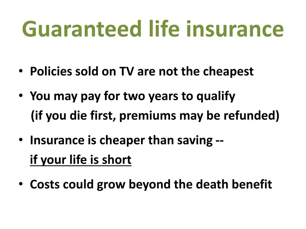 guaranteed life insurance
