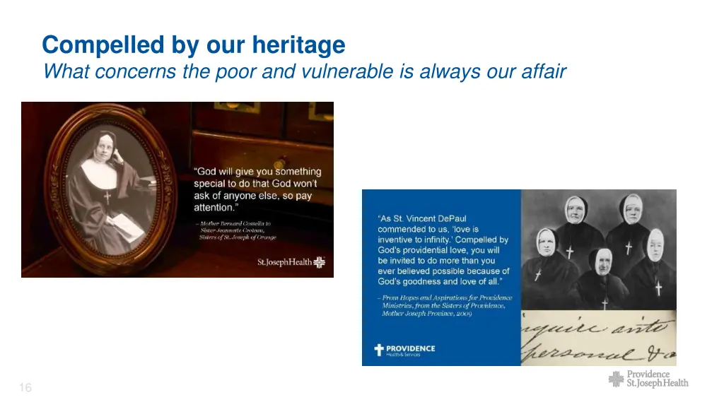 compelled by our heritage what concerns the poor