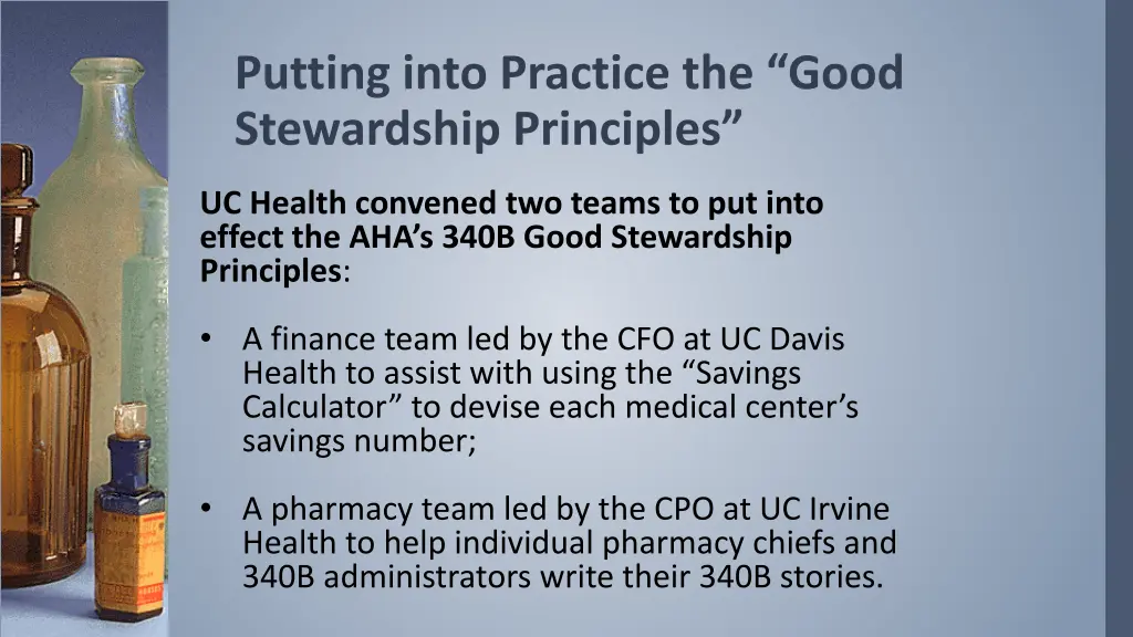 putting into practice the good stewardship