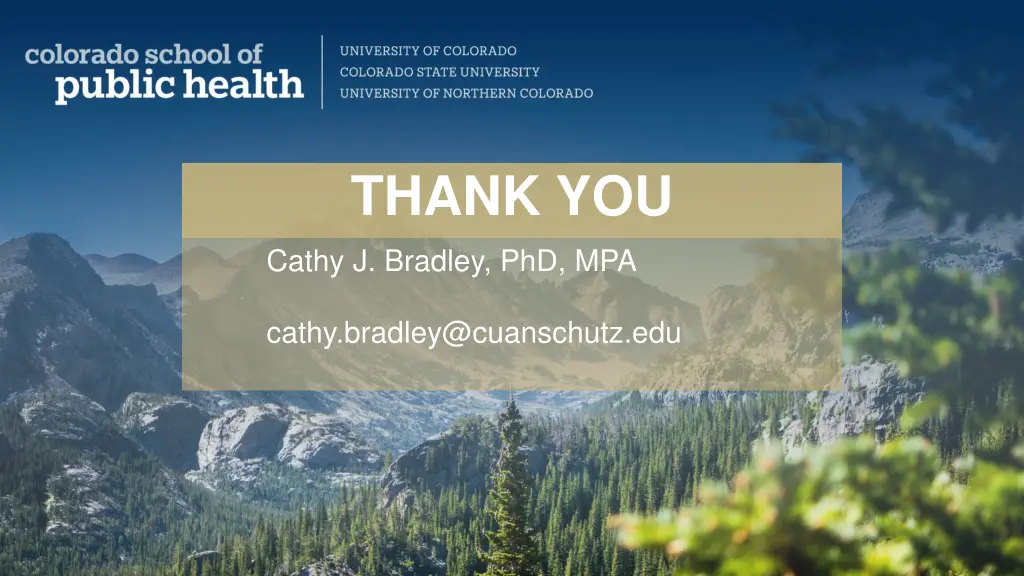 thank you cathy j bradley phd mpa