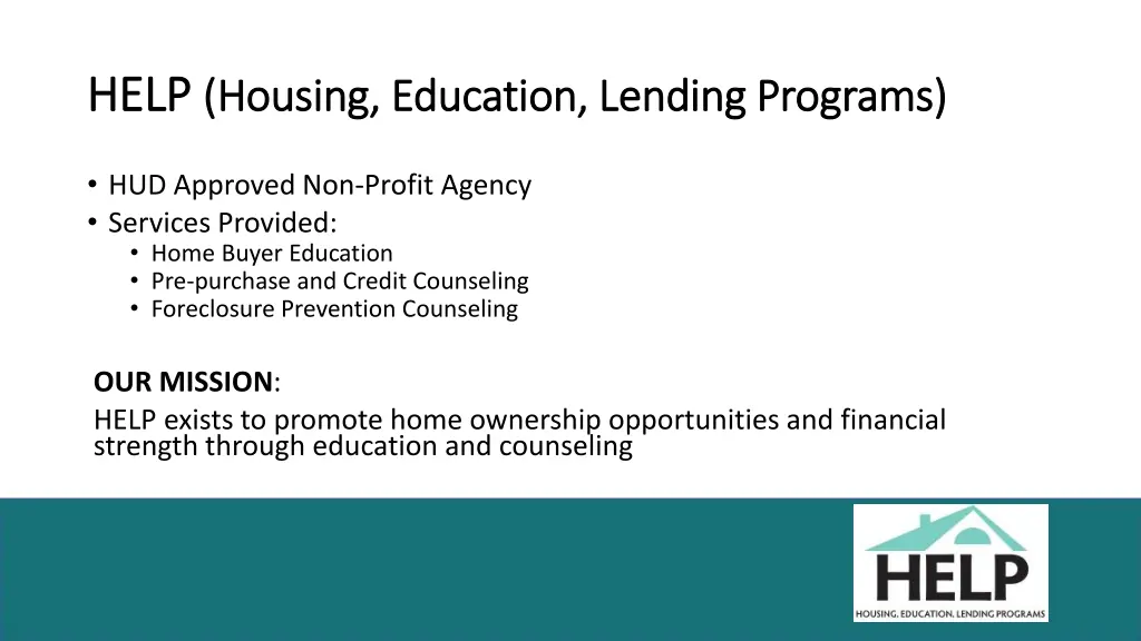 help help housing education lending programs
