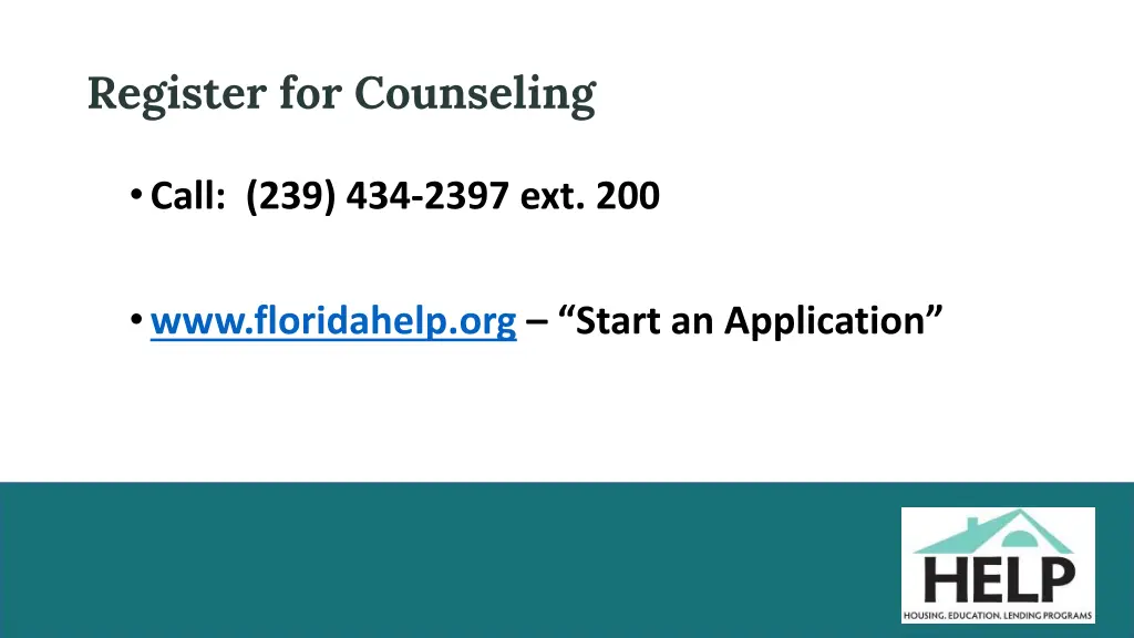 register for counseling