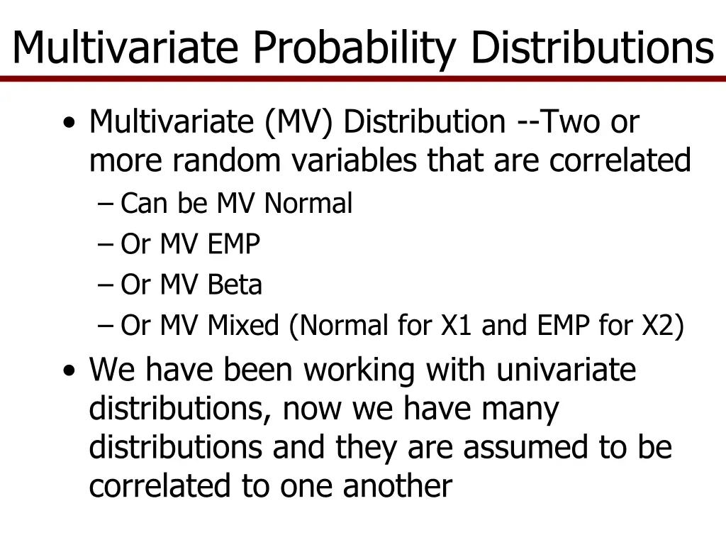 multivariate probability distributions