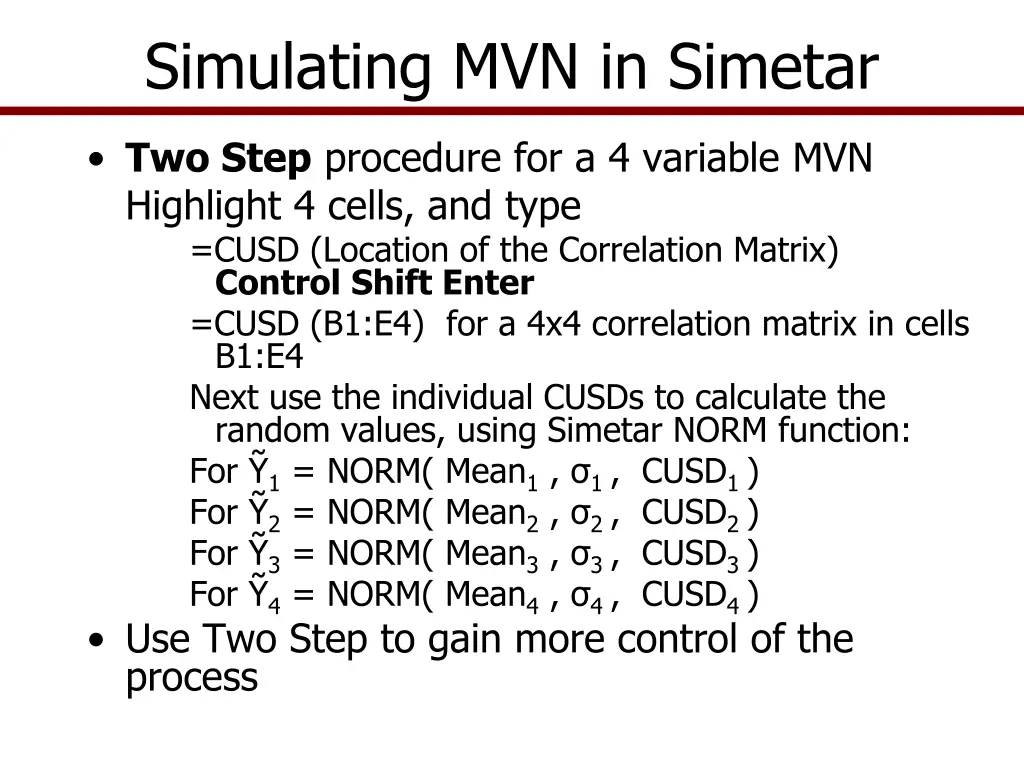simulating mvn in simetar 1