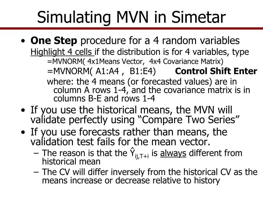 simulating mvn in simetar