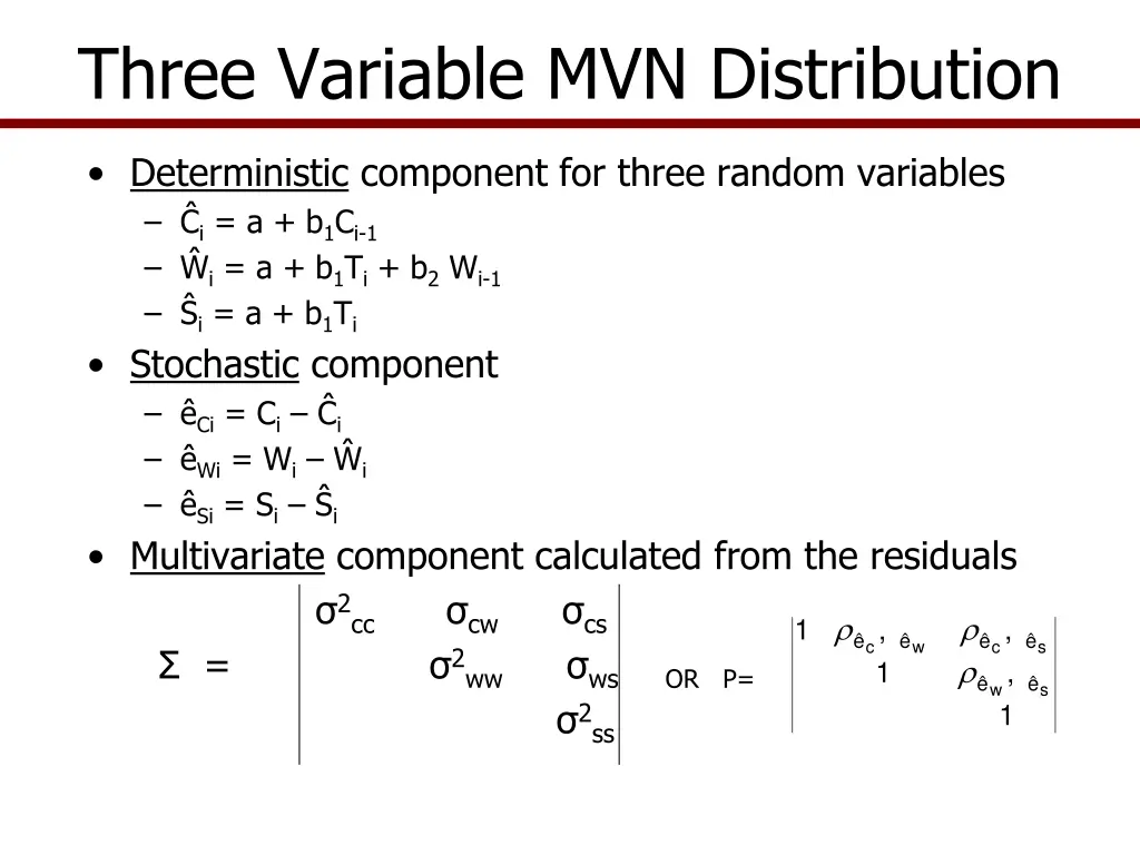 three variable mvn distribution