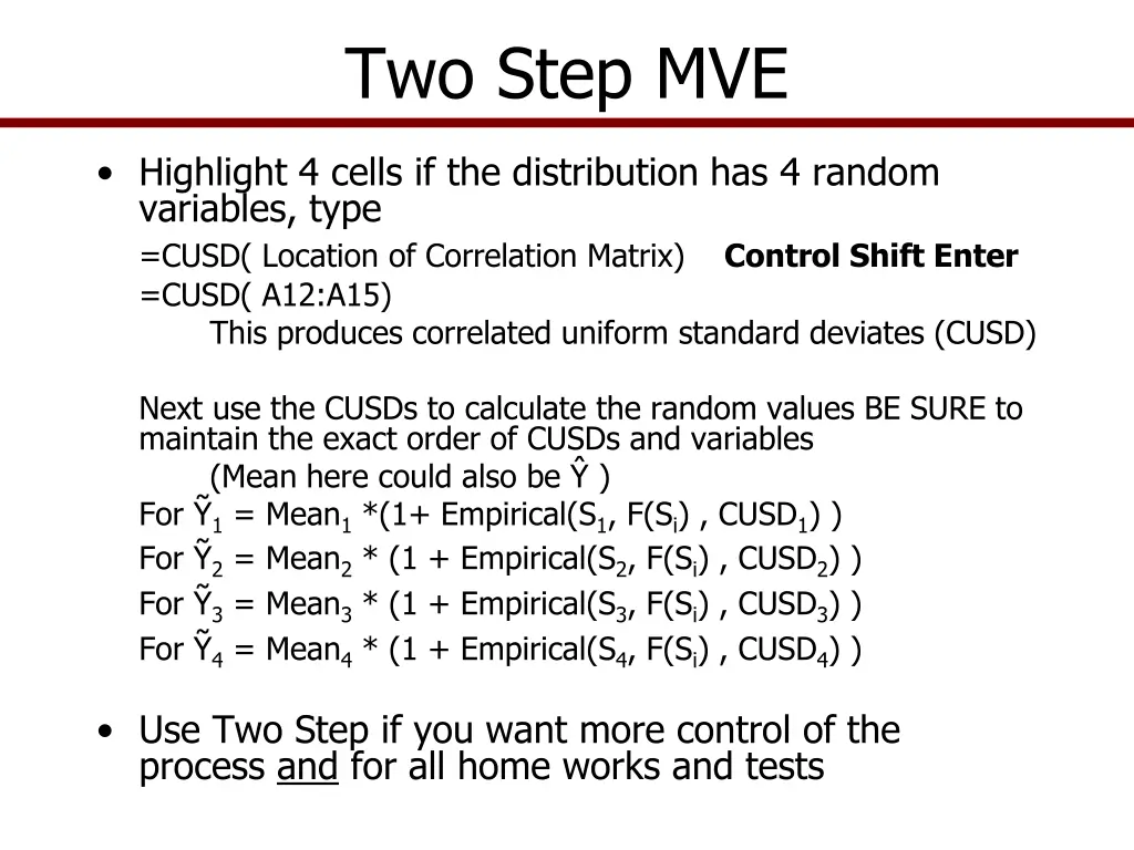 two step mve