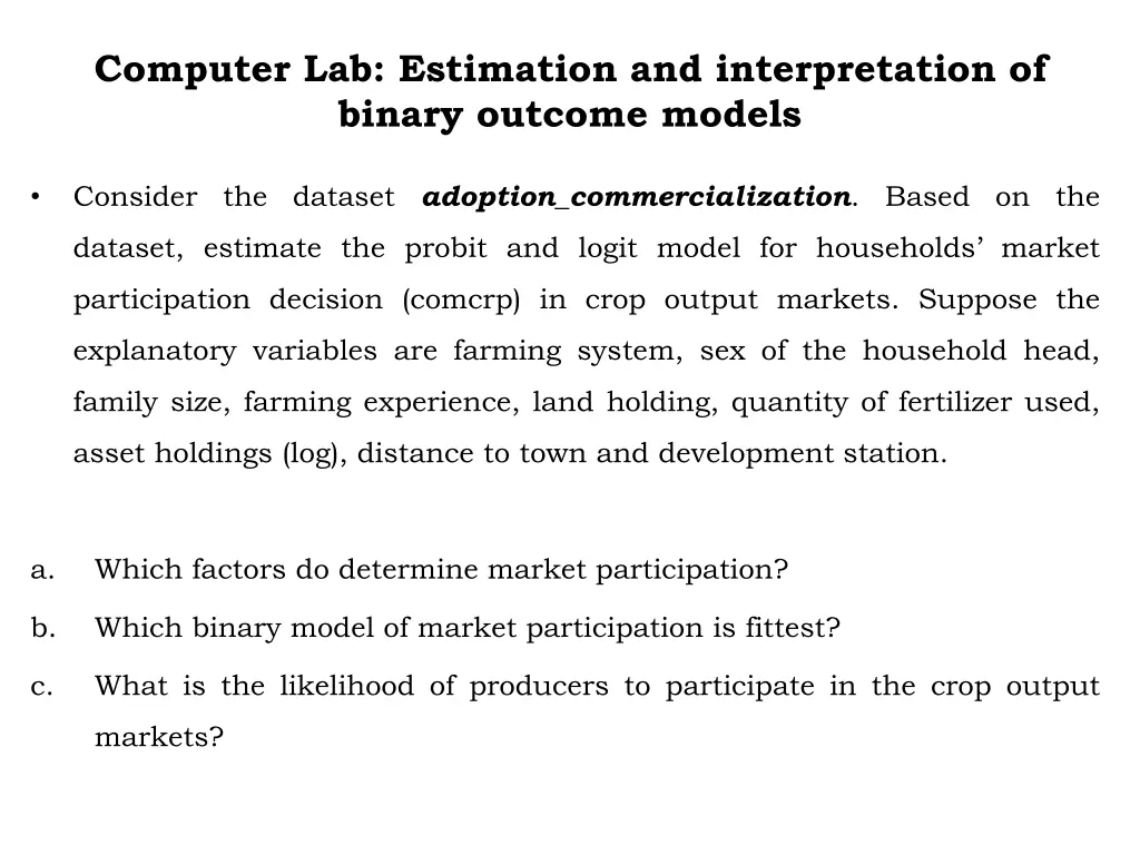 computer lab estimation and interpretation