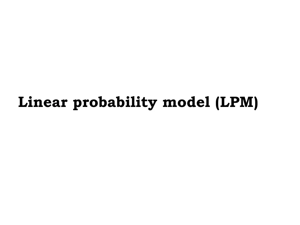 linear probability model lpm