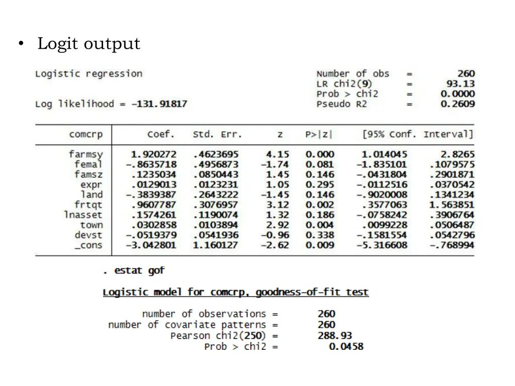 logit output