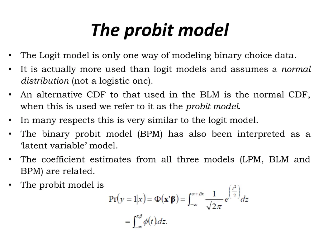 the probit model