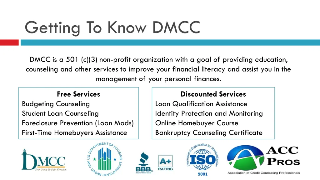 getting to know dmcc