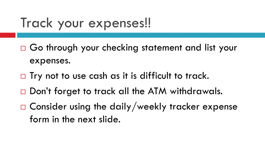 track your expenses