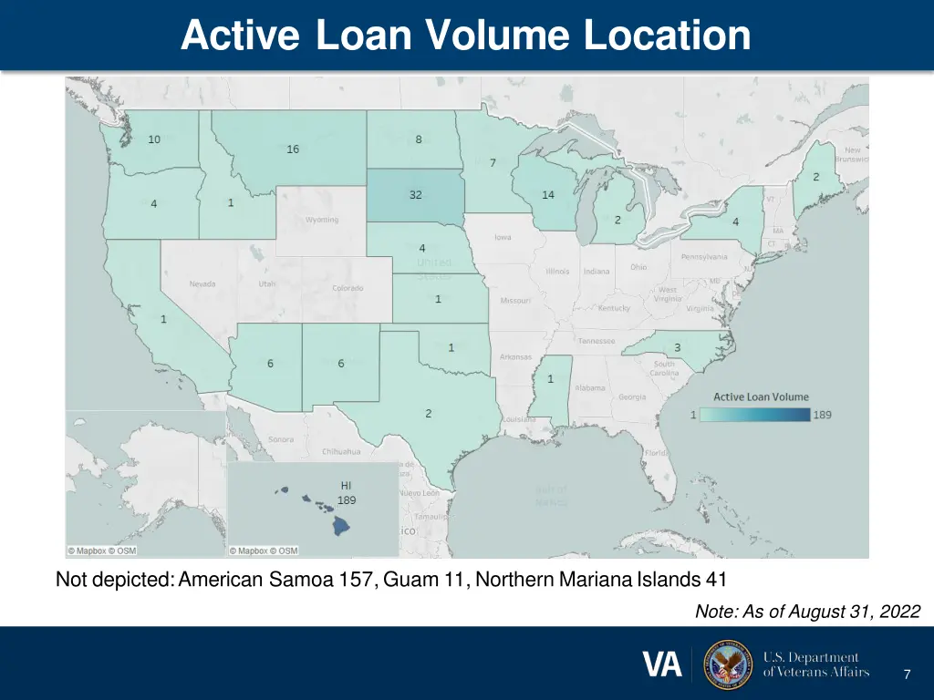 active loan volume location