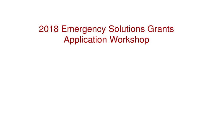 2018 emergency solutions grants application