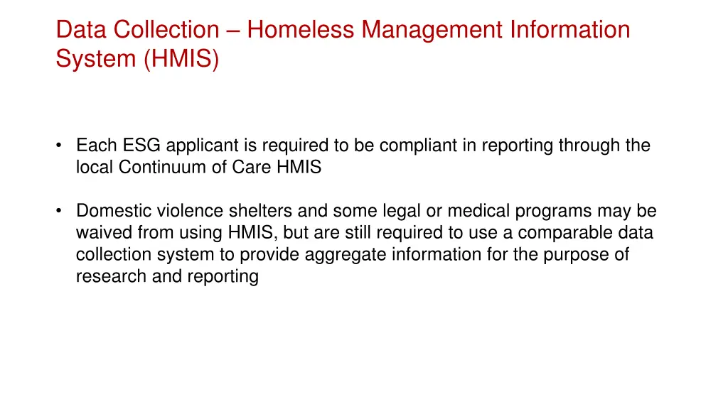 data collection homeless management information