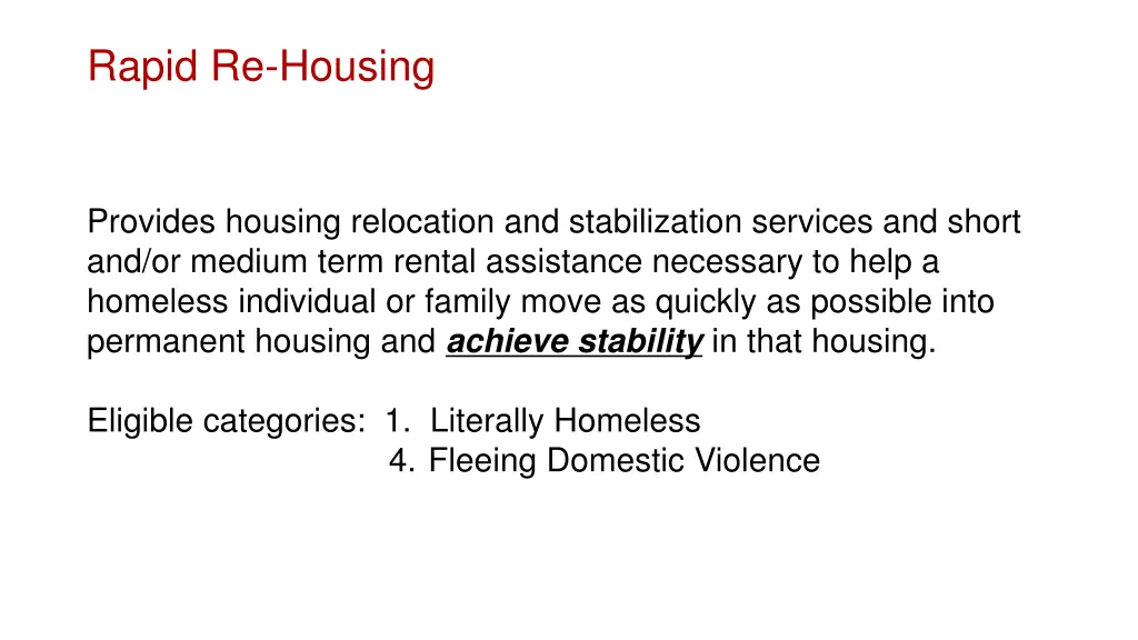 rapid re housing