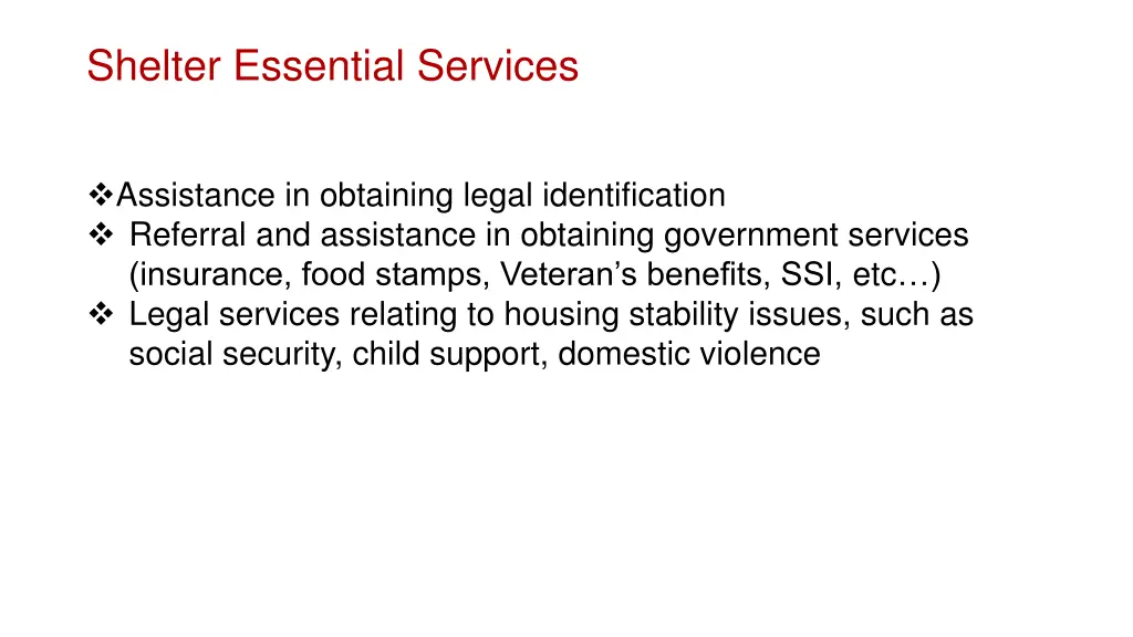 shelter essential services 1