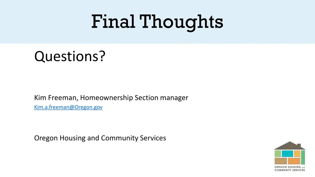 final thoughts