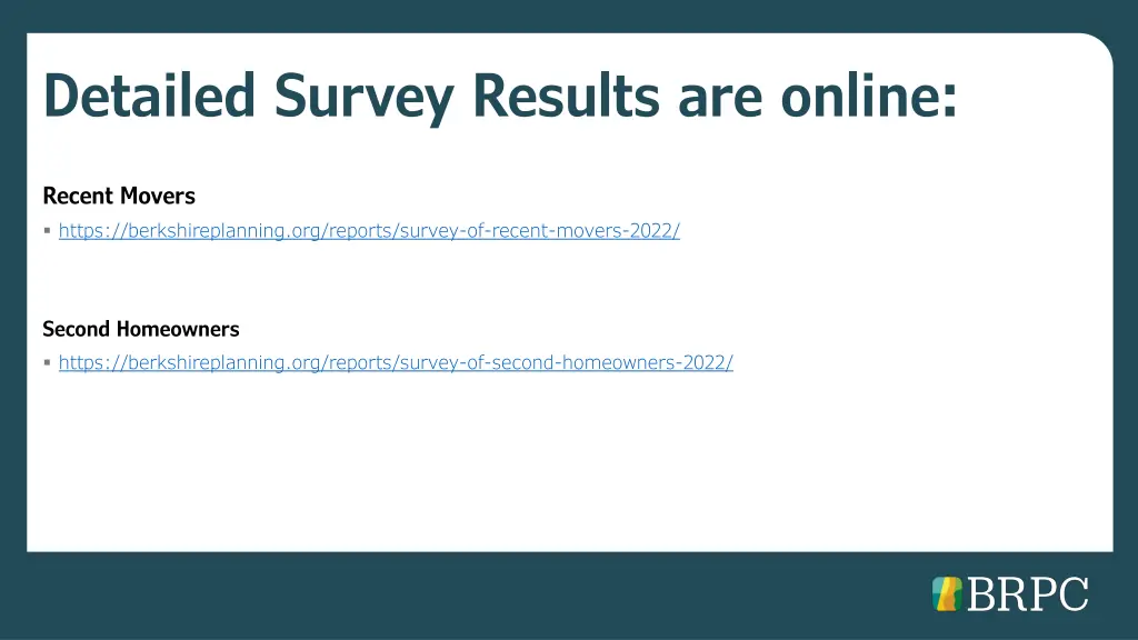 detailed survey results are online