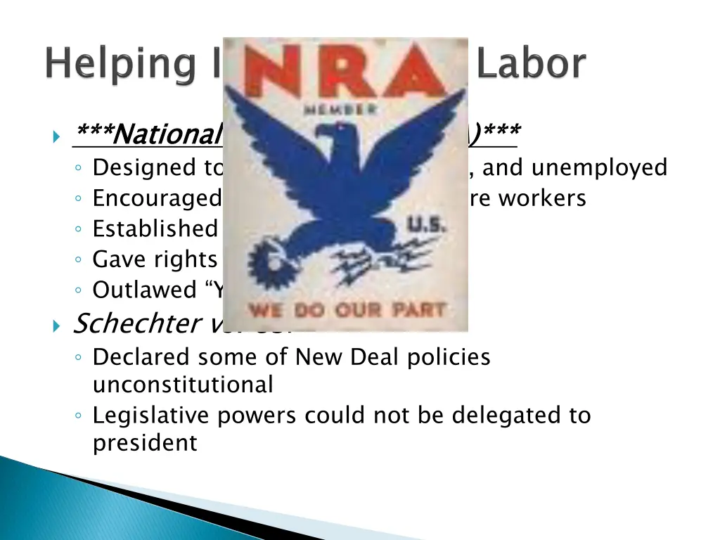 national recovery act nra designed to assist