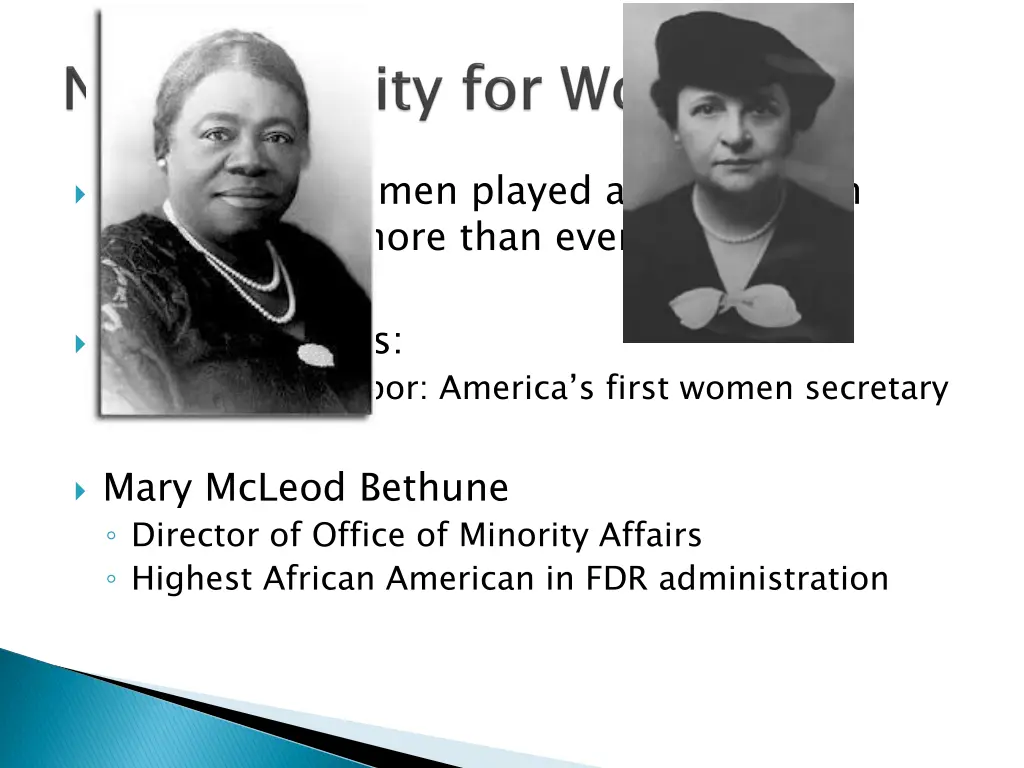 under fdr women played a large role in government