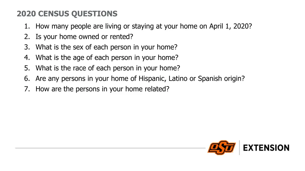 2020 census questions