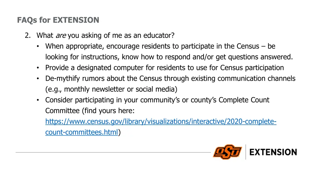 faqs for extension 1
