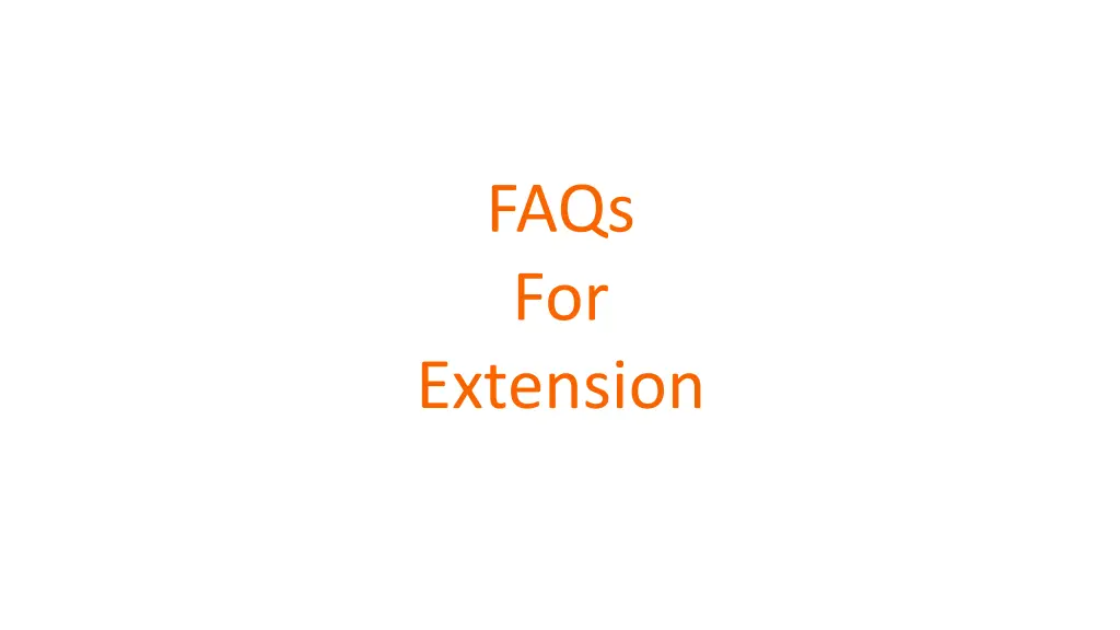 faqs for extension