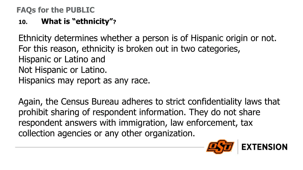 faqs for the public what is ethnicity