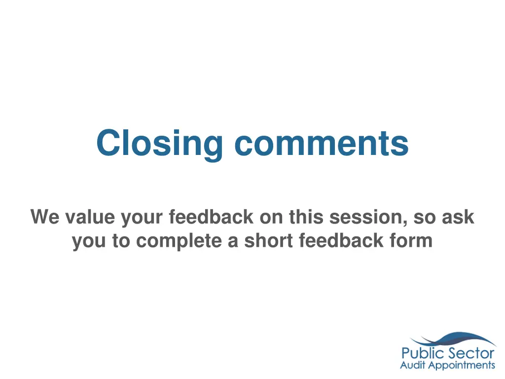 closing comments