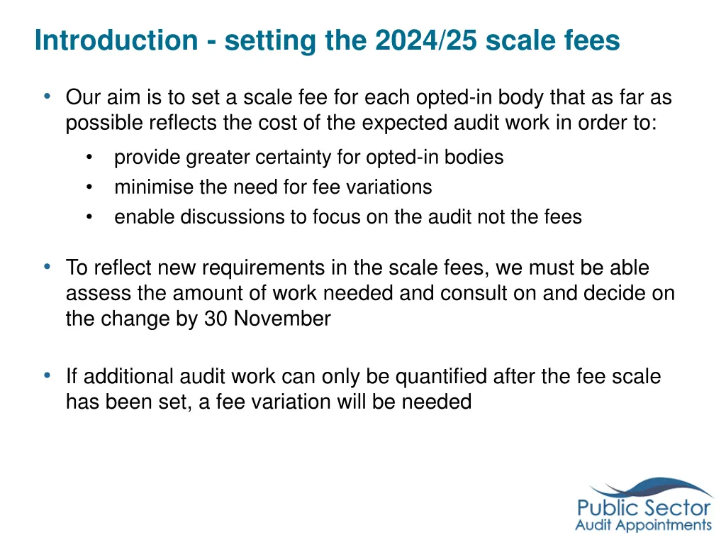 introduction setting the 2024 25 scale fees