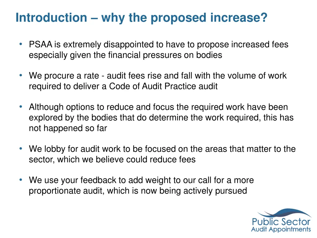 introduction why the proposed increase