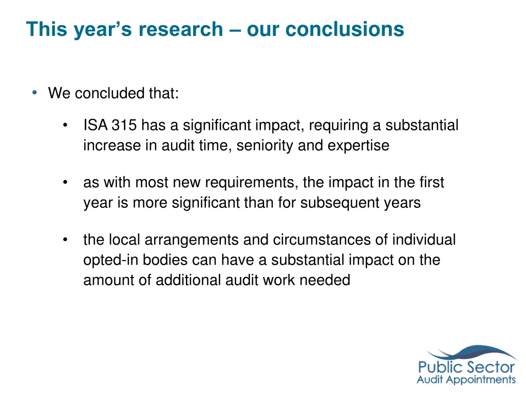 this year s research our conclusions