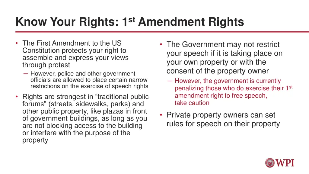 know your rights 1 st amendment rights