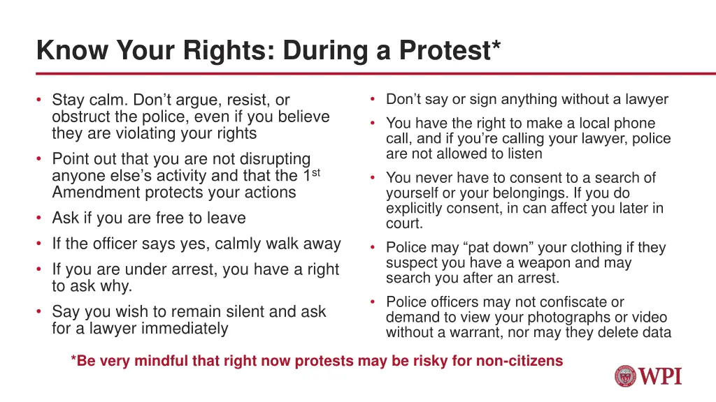 know your rights during a protest