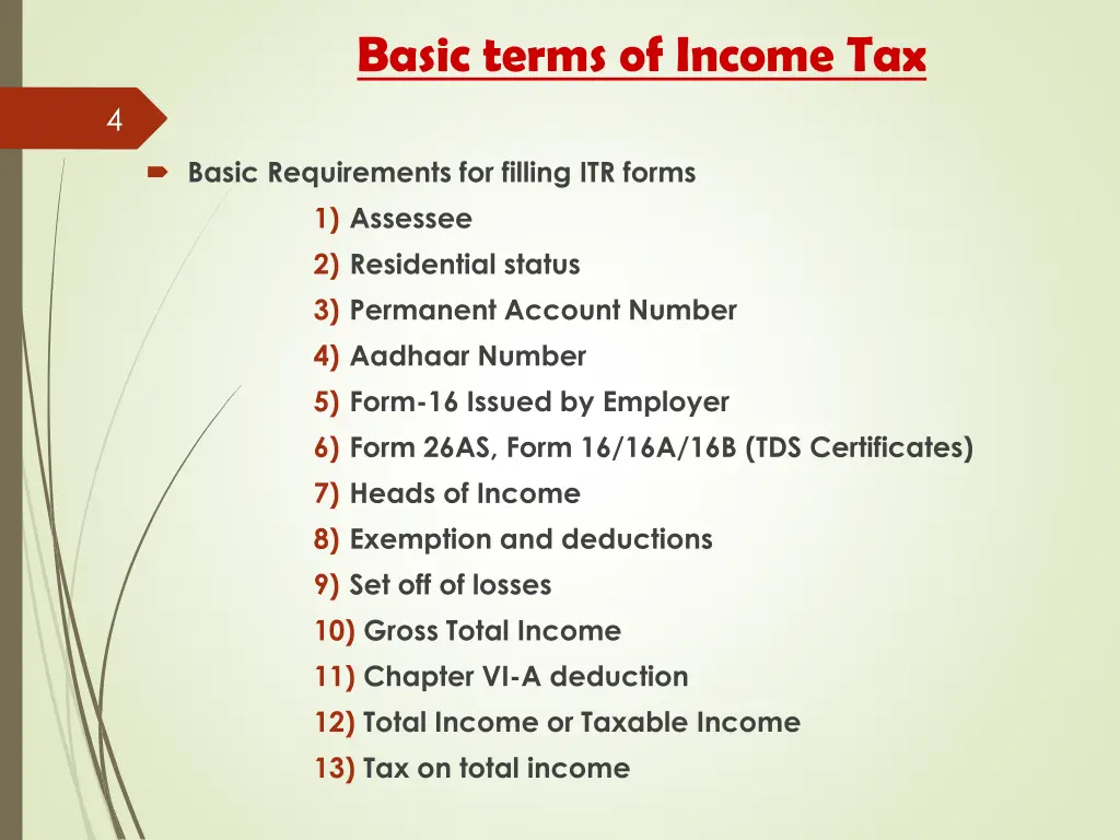 basic terms of income tax 1
