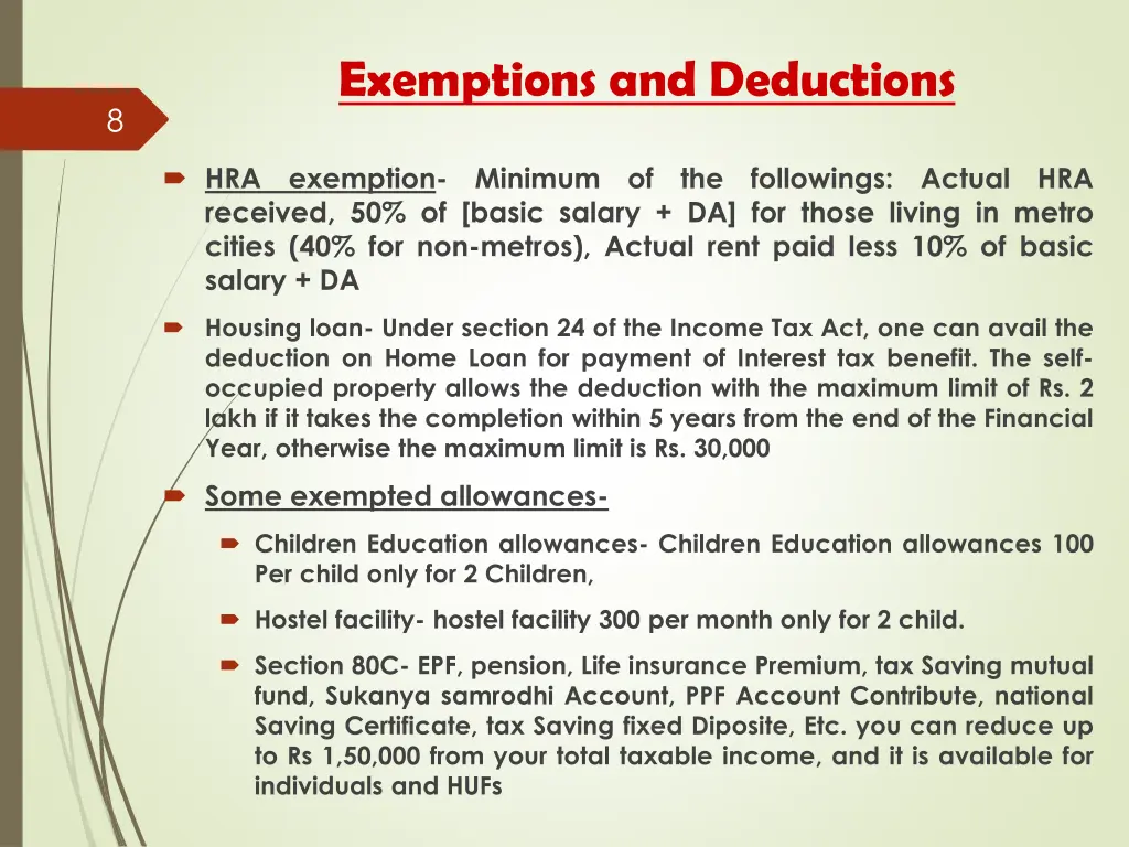 exemptions and deductions