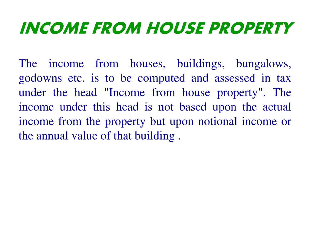 income from house property