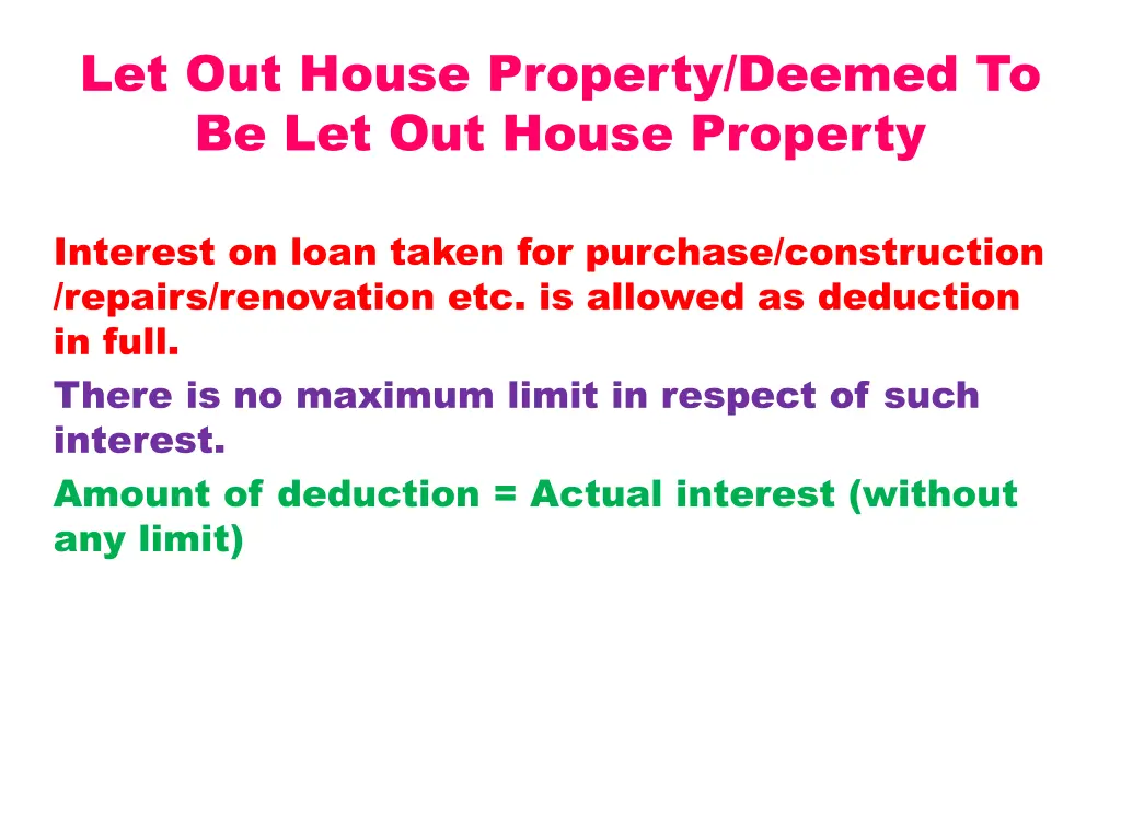 let out house property deemed to be let out house
