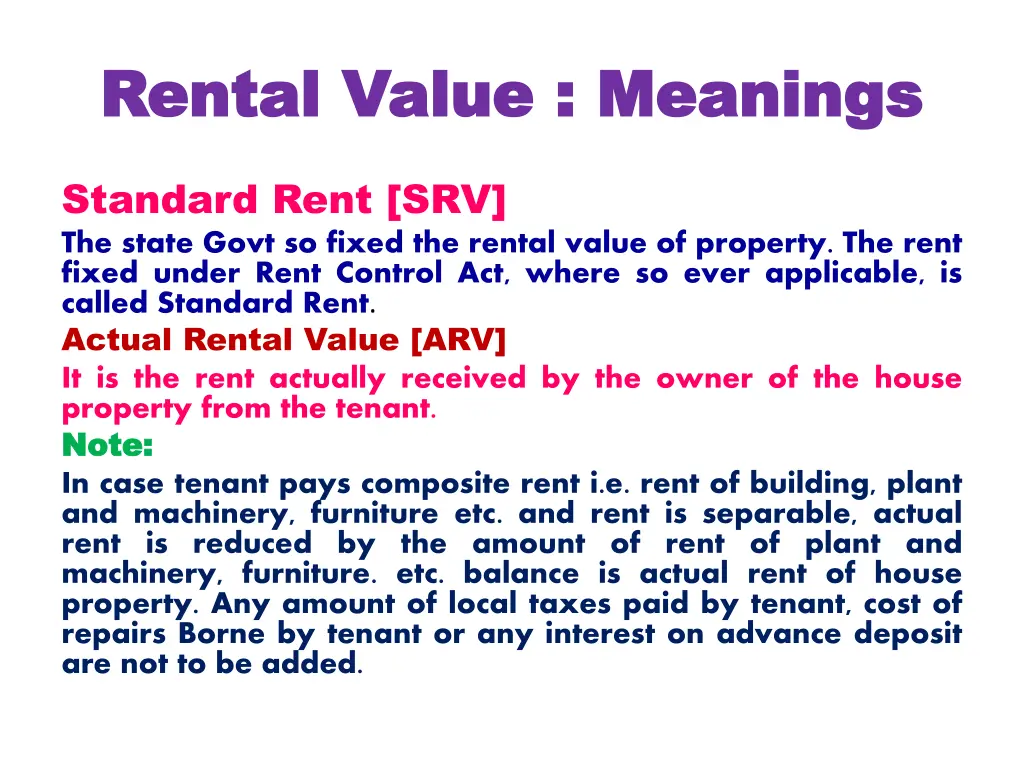 rental value meanings rental value meanings 1