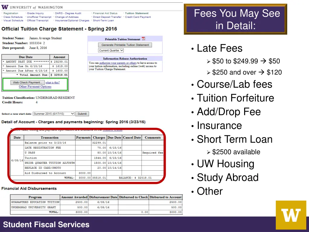 fees you may see in detail