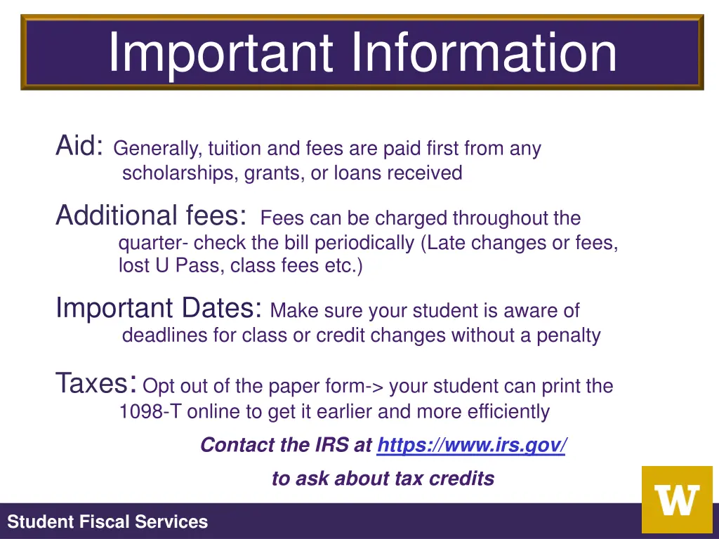 important information