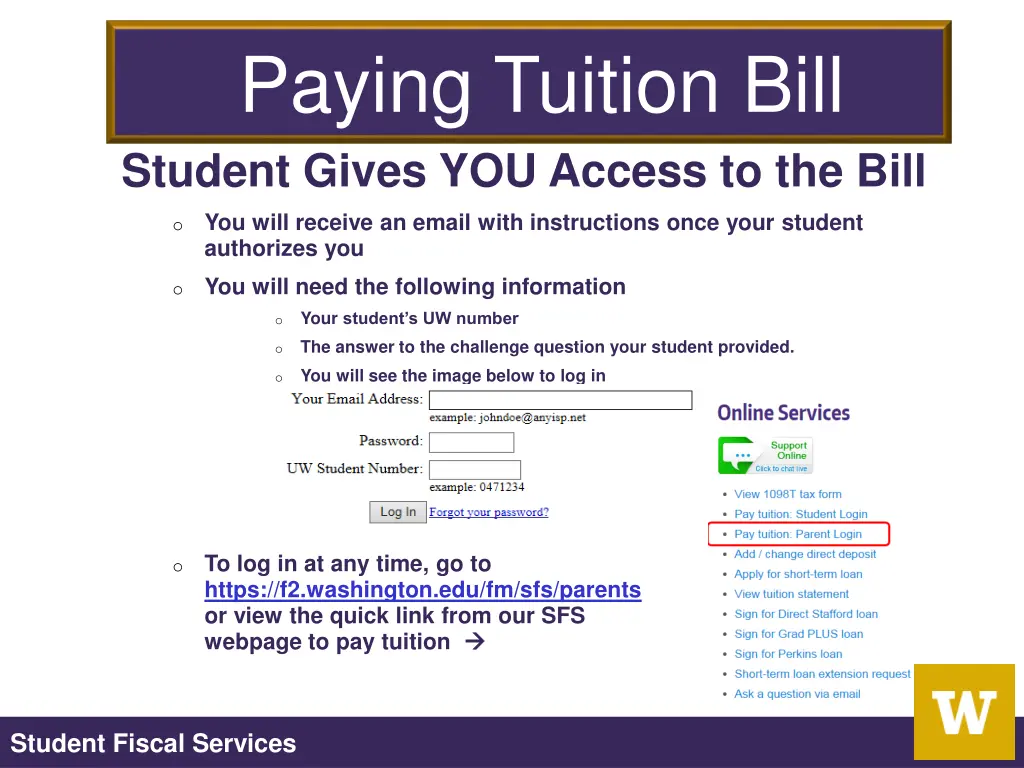 paying tuition bill