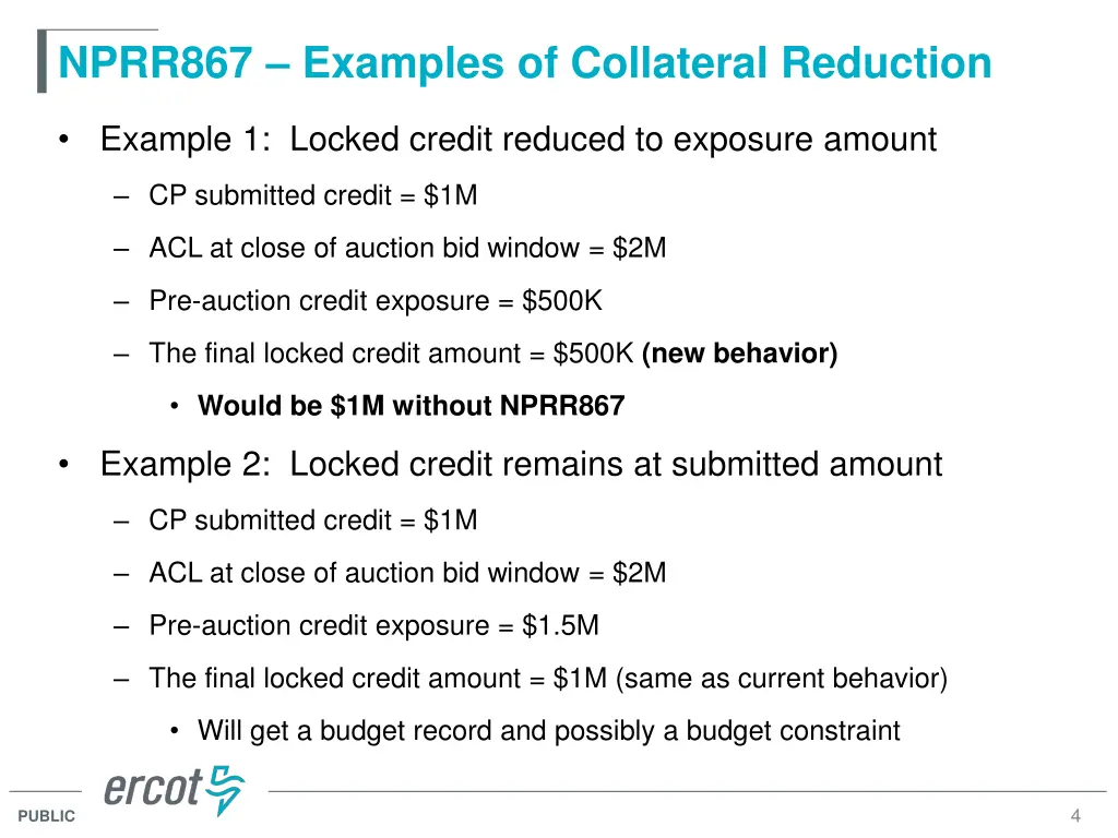 nprr867 examples of collateral reduction