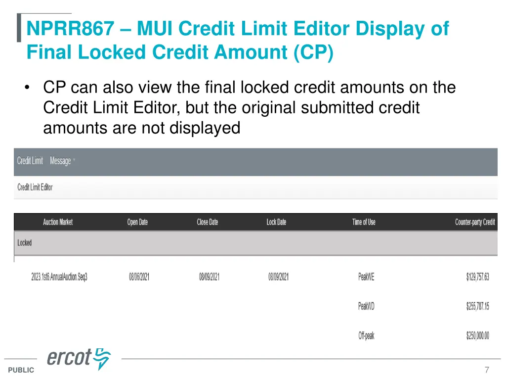 nprr867 mui credit limit editor display of final